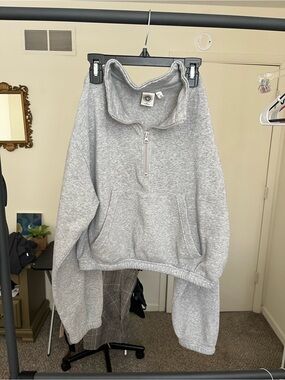 PacSun Light Gray Quarter-Zip Pullover Hoodie